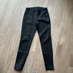 Zara Snakeskin Leggings Black Medium